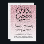 Convite Quinceañera Rosa cor-de-rosa 15 de-relva<br><div class="desc">Um convite de 15 anos glamouroso, moderno, rosa cor-de-rosa, ombre design Quinceañera, apresenta o texto "Mis Quince" na caligrafia manuscrita em chic preto. Convite de aniversário perfeito para uma Quinceañera glamourosa, perfeita para ela, a modista que ama padrões modernos, brilho, luxo e vidro. Desenvolvido exclusivamente para você pelo Happy Dolphin...</div>