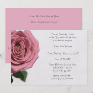 Convite Quinceañera Rosa Rosa Rosa Rosa Clara