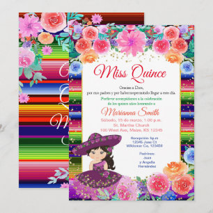 Convite Quinceanera Rosa Roxo Festa Floral Senhorita Quinc