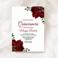 Quinceanera, Rosa vermelha Romântica Burgundia, Co