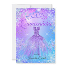 Quinceanera Roxo Rosa Azul Inverno Paradisíaco 2