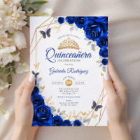 Quinceanera Royal Blue Floral