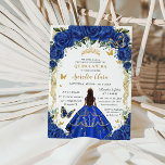 Convite Quinceañera Royal Rosas Floral Vintage Dourada<br><div class="desc">Personalize este adorável convite da quinceañera com uma redação simples e rápida,  basta pressionar o botão personalizá-lo para reorganizar e formatar o estilo e a colocação do texto. Itens correspondentes disponíveis no repositório! c) O Feliz Cat Studio</div>