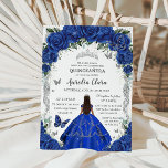 Convite Quinceañera Royal Rosas Floral Vintage Silver<br><div class="desc">Personalize este adorável convite da quinceañera com uma redação simples e rápida,  basta pressionar o botão personalizá-lo para reorganizar e formatar o estilo e a colocação do texto. Itens correspondentes disponíveis no repositório! c) O Feliz Cat Studio</div>