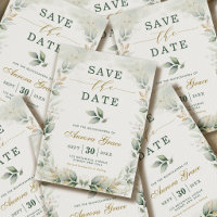 Quinceanera Salve o Dia Verde Dourado Eucalipto