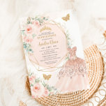 Convite Quinceañera Soft Blush Borboletas<br><div class="desc">Personalize esse convite encantador da quinceañera com uma redação própria,  fácil e rapidamente,  basta pressionar o botão personalizá-lo para reorganizar e formatar o estilo e a colocação do texto. Itens correspondentes disponíveis no repositório! c) O Feliz Cat Studio</div>