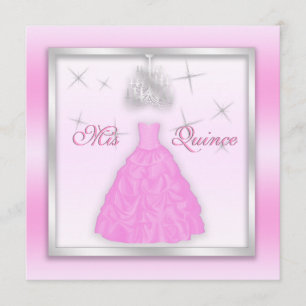 Convite Quinceanera Sparkling convida claro - prata