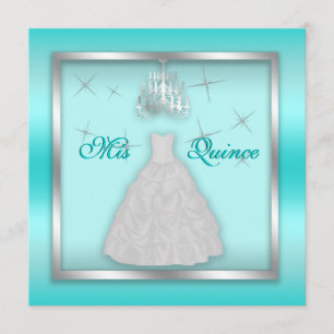 Convite Quinceanera Sparkling convida o branco de prata da