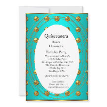Quinceanera Teal, Dourada, Festa de aniversário