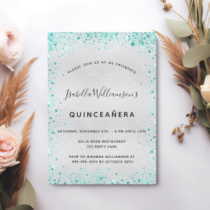 Convite Quinceanera - Técula de prata
