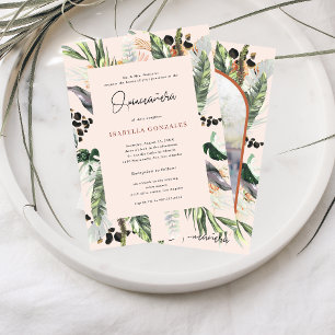 Convite Quinceañera Vegetação e Selva de Terracota