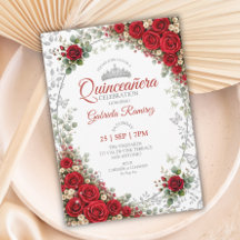Quinceañera Vermelha Borboletas Pratas Rosas