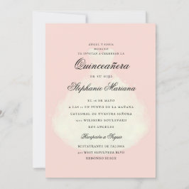 Convite Quinceañera, Vestido Romântico Rosa Esmagador