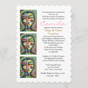 Convite Quinceanera Virgem de Guadalupe