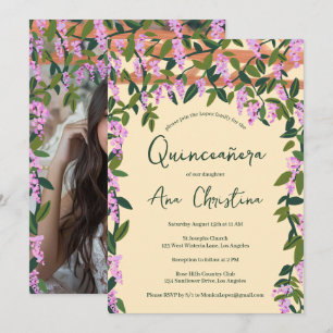 Convite Quinceañera Wisteria Vines Foto Personalizada Flor