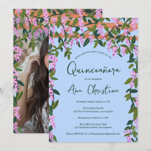 Convite Quinceañera Wisteria Vines Foto Personalizada Flor