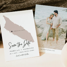 Convite Quinn Blush Pink Aruba Map Foto Salvar Data