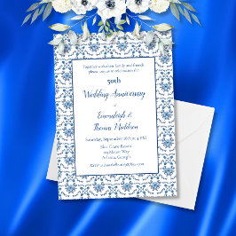 Convite Quinquentenário do Casamento da Chinoiserie Blue W