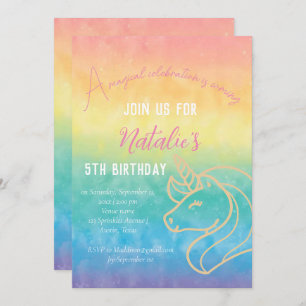 Convite Quinta Mágica Rosa Rosa 5 do Unicórnio