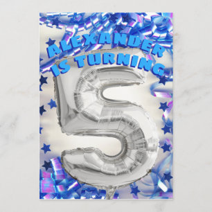 Convite Quinta prata do aniversário e partido azul dos