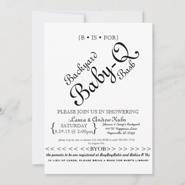 Convite Quintal Baby-Q Bash (Frente)