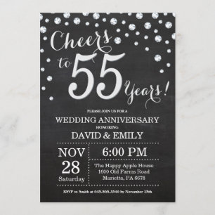 Convite Quinto aniversário de casamento Chalkboard Black S