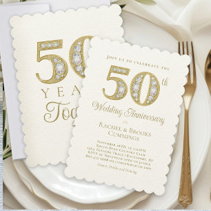 Convite Quinto aniversário de Casamento Dourado