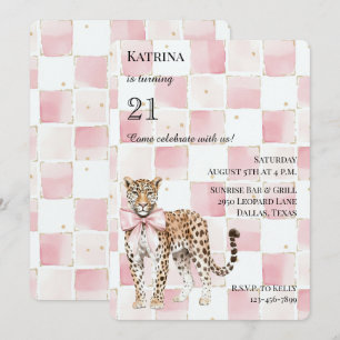 Convite Quinto Leopardo Pink Arco Praça Aniversário