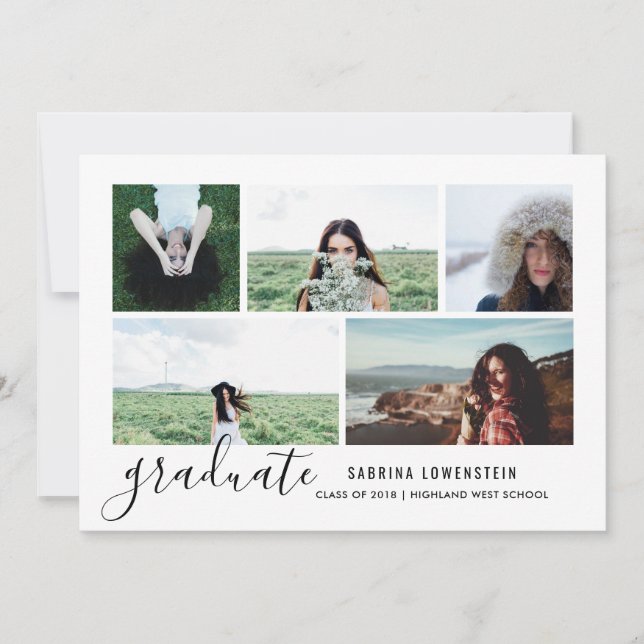 Convite Quinto Script de Formando de Chic Casual Simples (Frente)