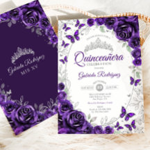 Quinze Anos Floral Prata Roxo