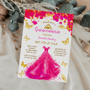Convite Quinze Anos Princesa Rosa Floral