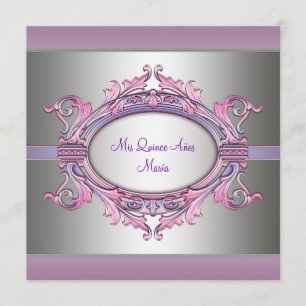 Convite Quinze Anos Rosa Roxo