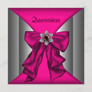 Convite Quinze Anos Rosa Vibrante Festa de Aniversário Ros