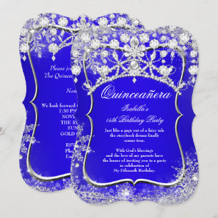 Convite Quinze Anos Royal Blue Festa de Inverno Maravilhos