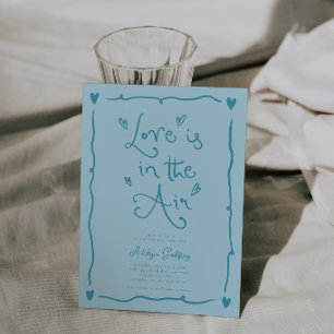 Convite Quirky Amor Está No Ar Chuveiro de Noiva Turquesa