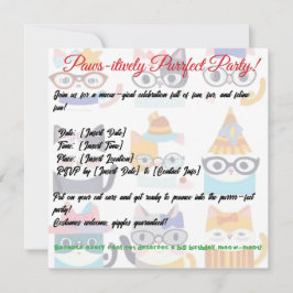 Convite Quirky Cat Whimsic Feline Art para Cat Lovers