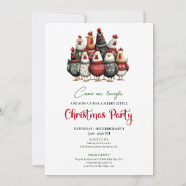 Convite Quirky Chickens Funny Holiday Celebration Invite