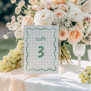 Convite Quirky Sage Green Gingham