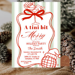 Convite Quirky Stripes Holiday Martini