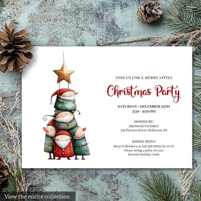 Convite Quirky watercolor Christmas party invitation card (Quirky watercolor Christmas party invitation card

)