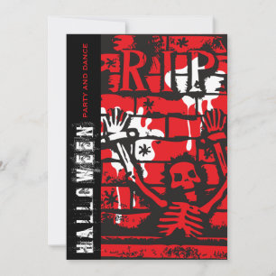 Convite R.I. Blood & Chain Skeleton Assustador Festa de Ha