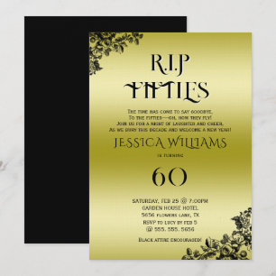 Convite R.I.P. Fifties, Aniversário de 60 anos gótico