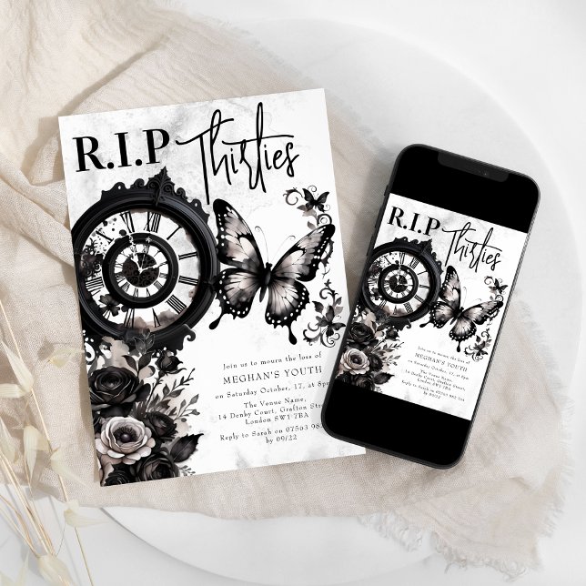 Convite R.I.P. Trinta anos | aniversário de 40 anos (Criador carregado)