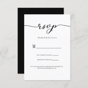 Convite R.S.V.P. Invólucro de Resposta de Casamento Script