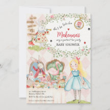 Rabbit Alice Adeventures no Chá de fraldas da Terr