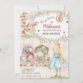 Convite Rabbit Alice Adeventures no Chá de fraldas da Terr