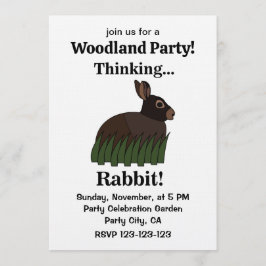 Convite Rabbit Animal Cute Bunny Woodland Party