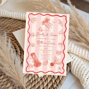 Convite rabisco do Chá de fraldas de mercado do agricultor