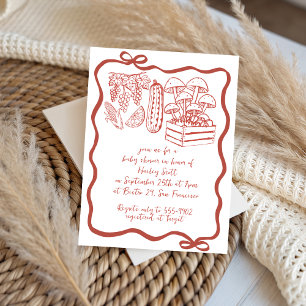 Convite rabisco do Chá de fraldas de mercado do agricultor