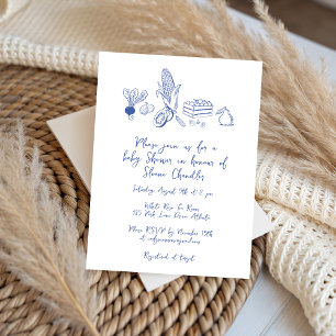 Convite rabisco do Chá de fraldas de mercado do agricultor